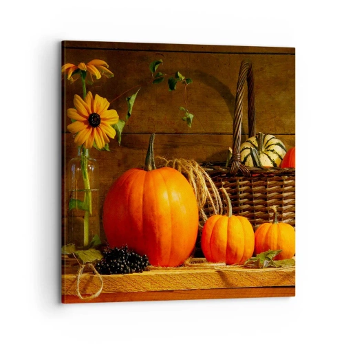 Cuadro sobre lienzo - Impresión de Imagen - Composición rústica - regalos de otoño - 70x70 cm