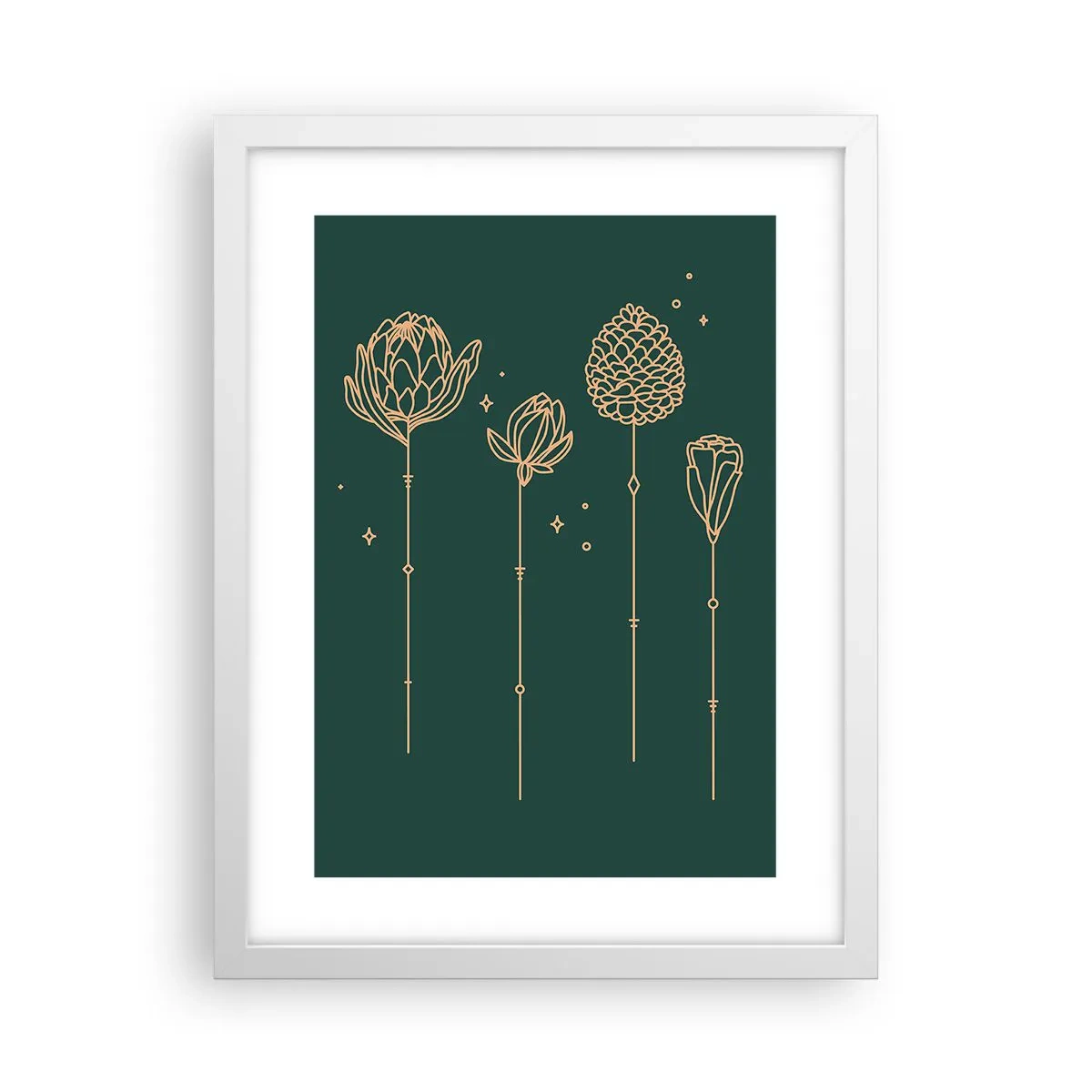 Póster en marco blanco - La familia vegetal - 30x40 cm