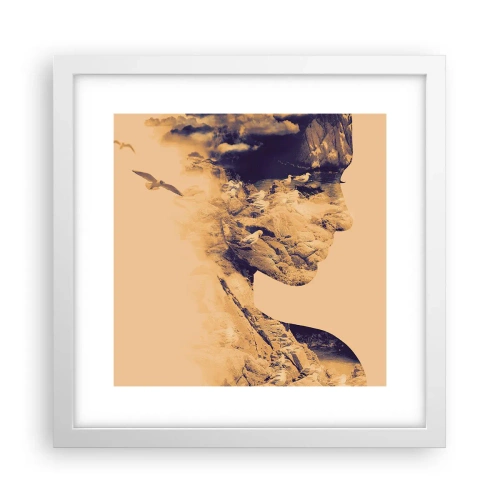 Póster en marco blanco - Hermosa por naturaleza - 30x30 cm