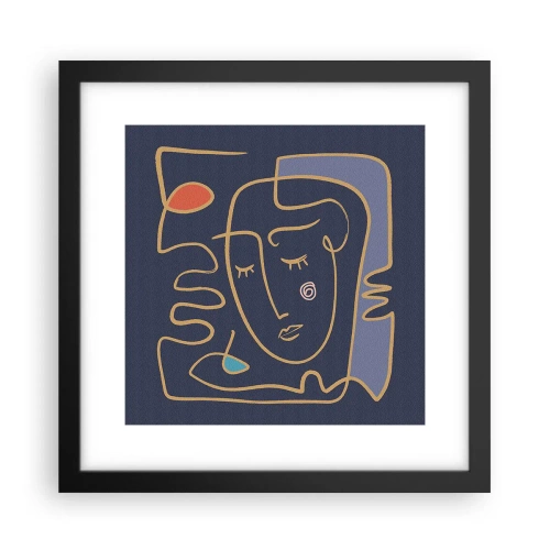 Póster en marco negro - En un maravilloso sueño - 30x30 cm