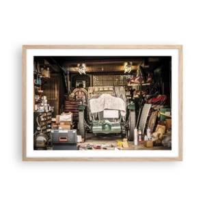 Póster en marco roble claro - Volver al pasado - 70x50 cm