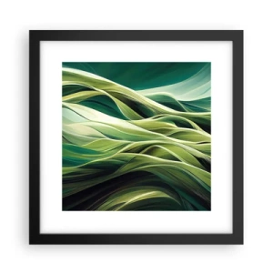 Póster en marco negro - Un juego abstracto de color verde - 30x30 cm