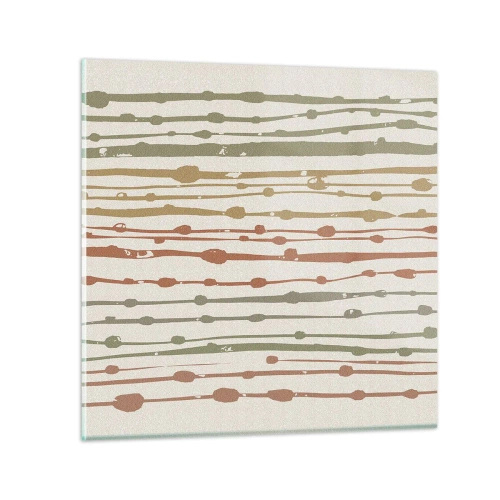 Cuadro sobre vidrio - Impresiones sobre Vidrio - Composición de notas musicales - 30x30 cm