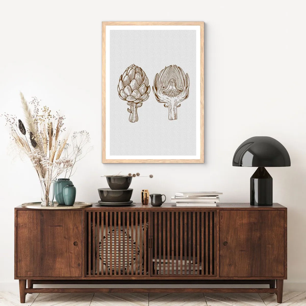 Póster en marco roble claro - Lección de anatomía - 50x70 cm