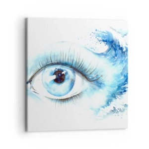 Cuadro sobre lienzo - Impresión de Imagen - Sumérgete en el azul de tu mirada - 70x70 cm
