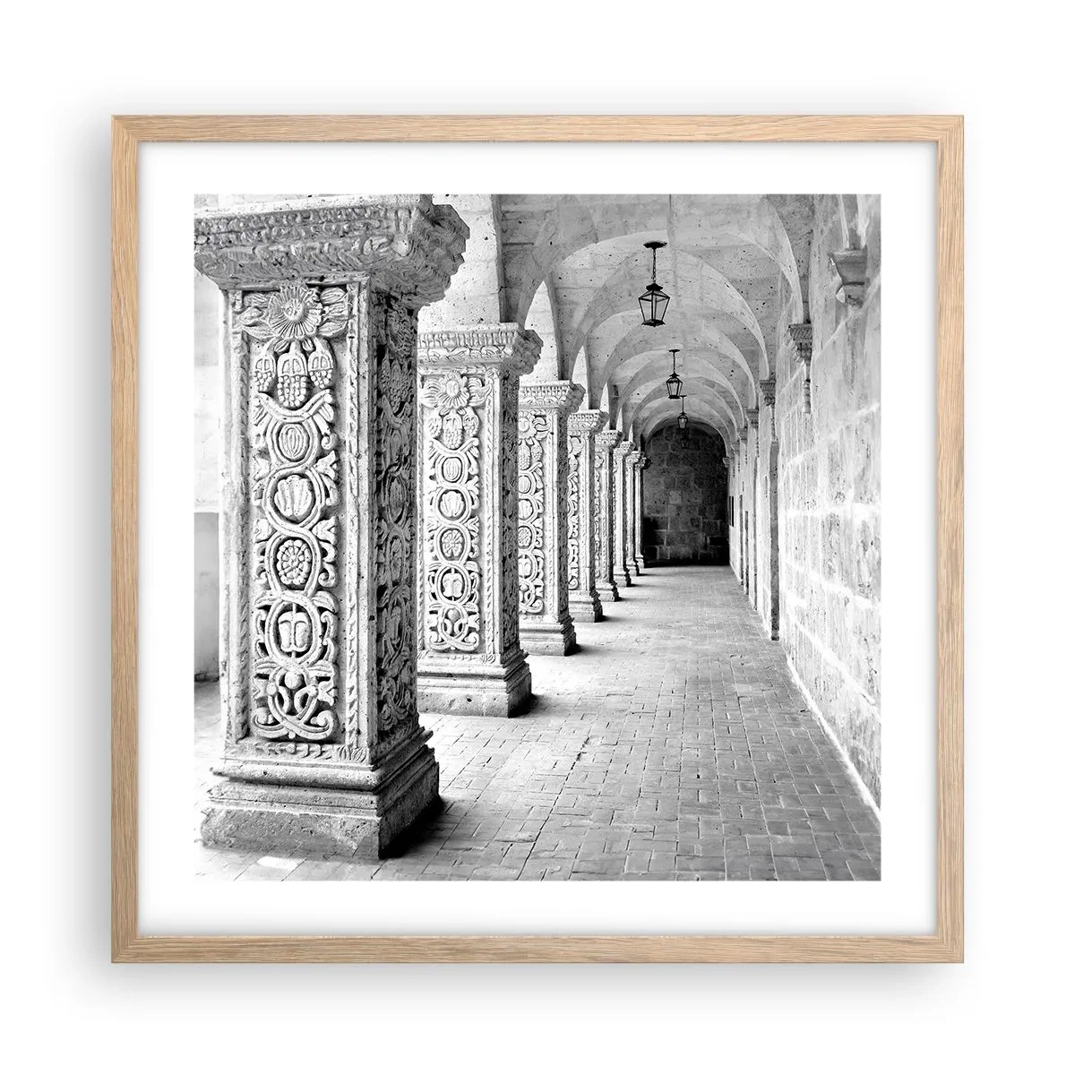 Póster en marco roble claro - ¿Y adónde nos llevará...? - 50x50 cm