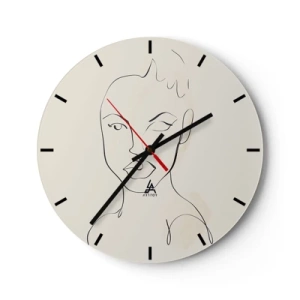 Reloj de pared - Reloj de vidrio - Un esbozo de sensualidad - 40x40 cm