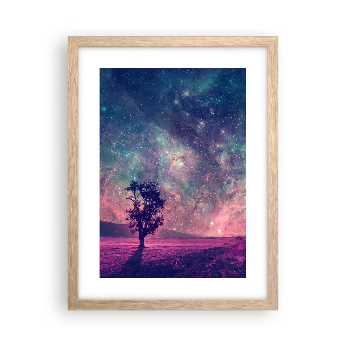 Póster en marco roble claro - Bajo un cielo mágico - 30x40 cm