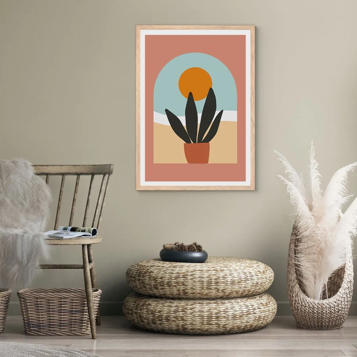 Póster en marco roble claro - Pequeñas alegrías - 61x91 cm