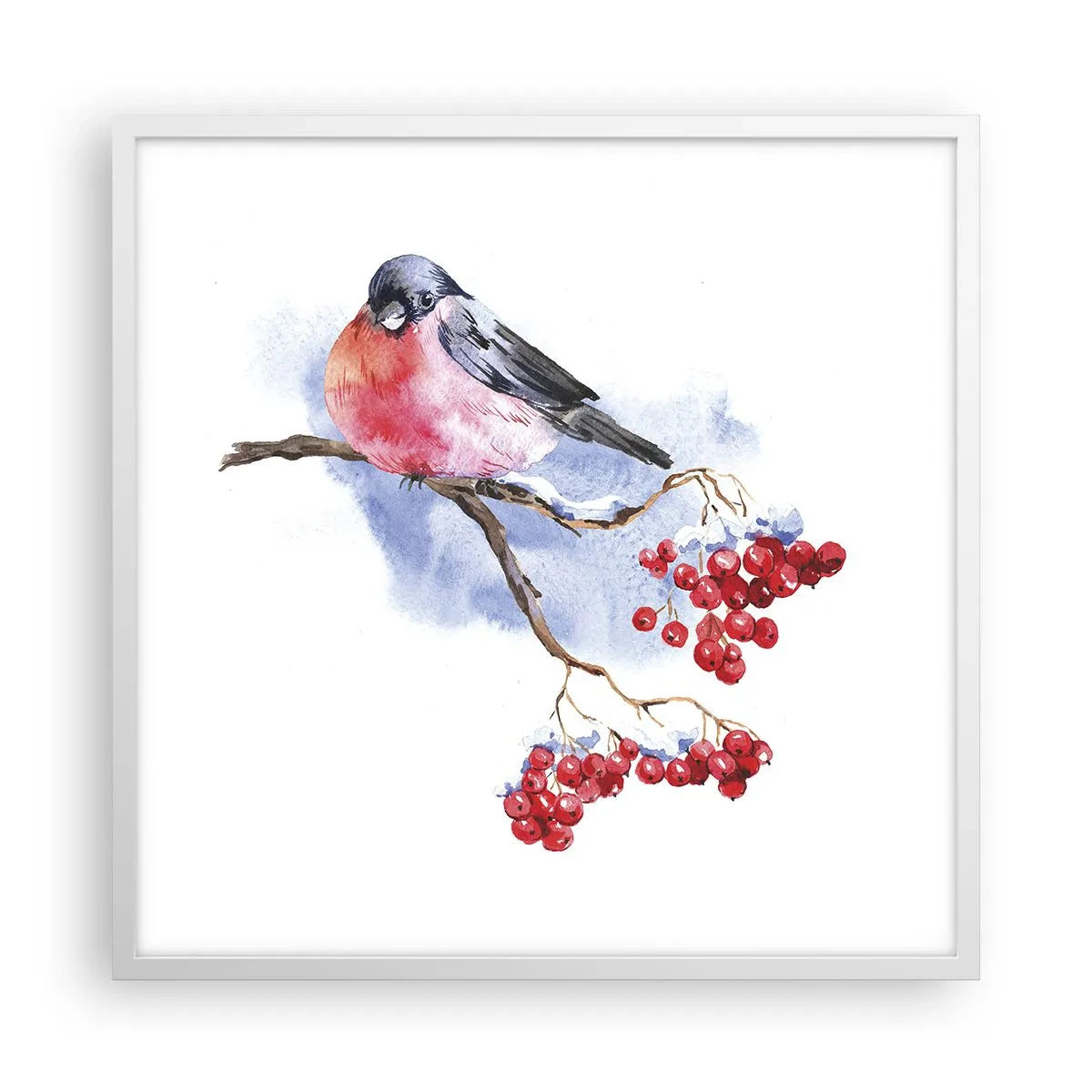 Póster en marco blanco - Invierno en color - 60x60 cm