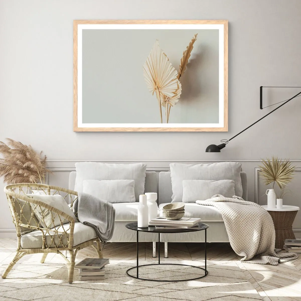 Póster en marco roble claro - Armonía y consuelo - 100x70 cm