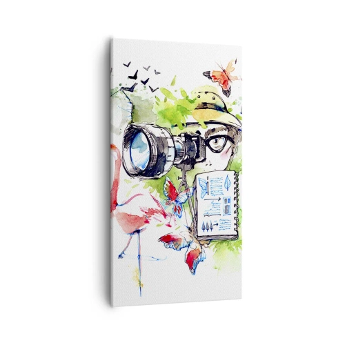 Cuadro sobre lienzo - Impresión de Imagen - En la objetivo de un viajero - 55x100 cm