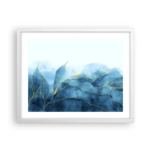Póster en marco blanco - Oro y azul - 50x40 cm