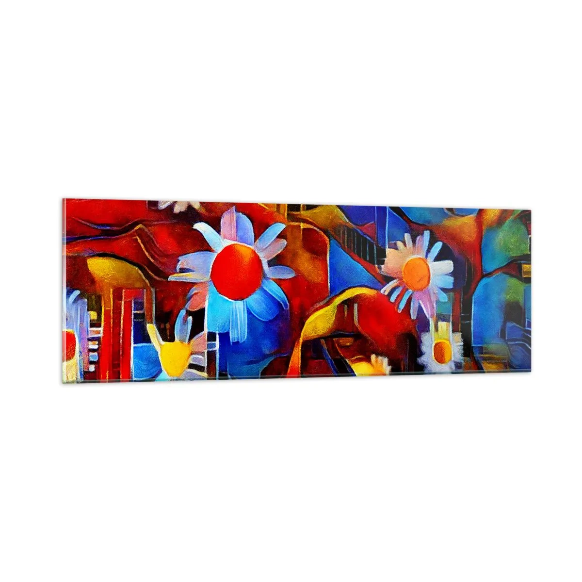 Cuadro sobre vidrio - Impresiones sobre Vidrio - Colores de la vida - 90x30 cm