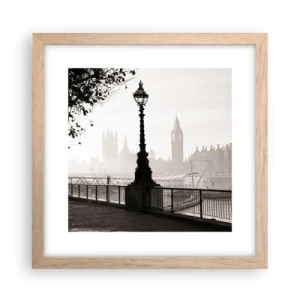 Póster en marco roble claro - La mañana de Londres - 30x30 cm