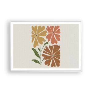 Póster en marco blanco - Naturaleza y geometría - 100x70 cm