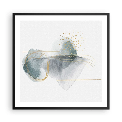 Póster en marco negro - Sobre la relación entre el gris y el oro - 60x60 cm