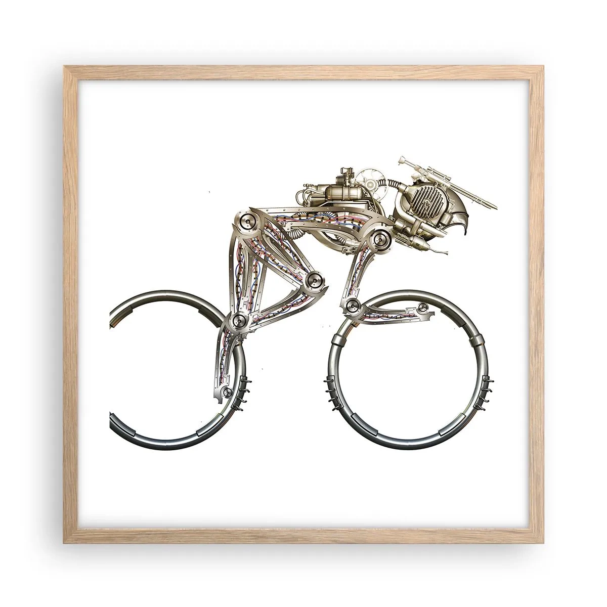 Póster en marco roble claro - Una magnífica máquina - 50x50 cm
