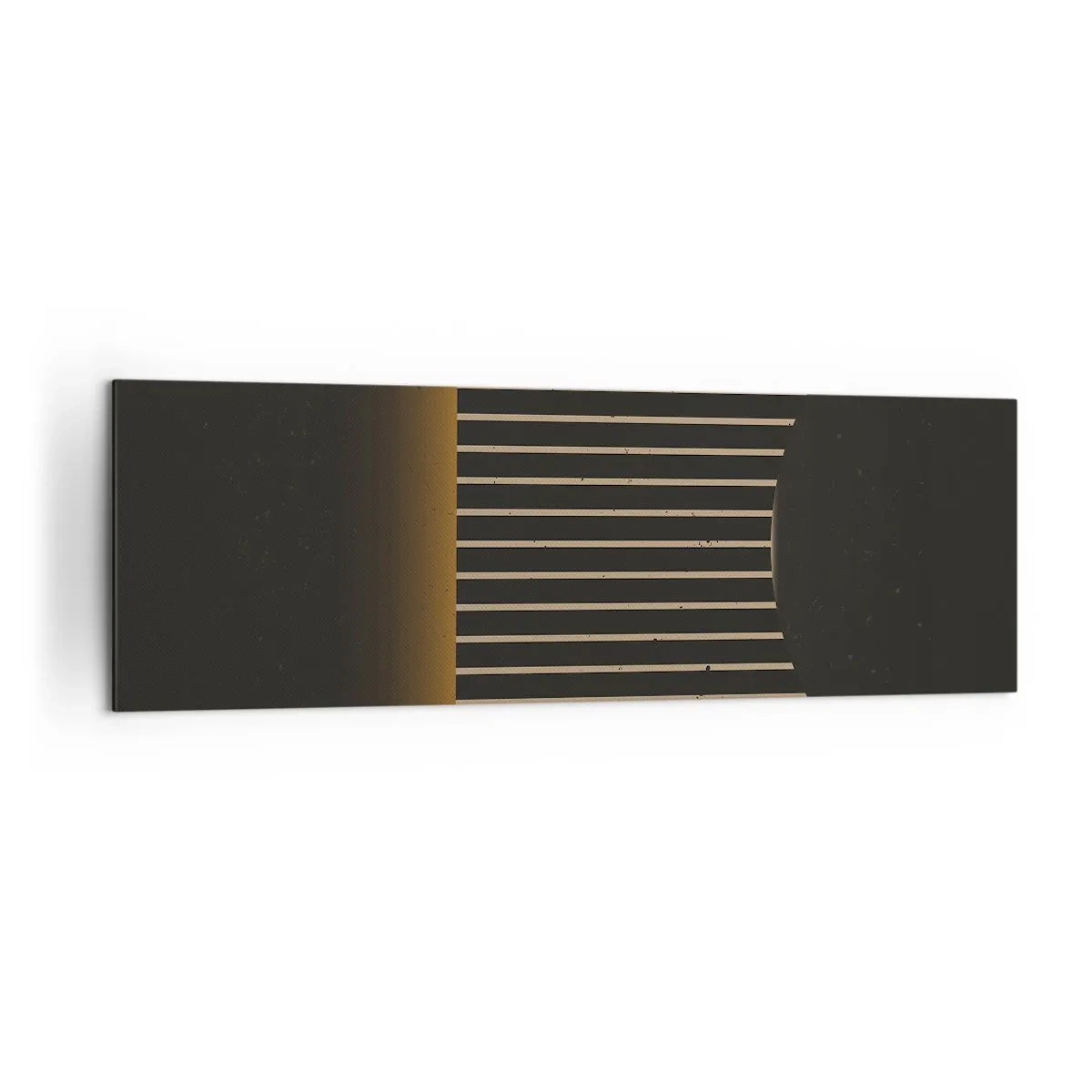 Cuadro sobre lienzo - Impresión de Imagen - Patrón geométrico con rayas sobre fondo oscuro. - 160x50cm - Explorar la oscuridad - Decoración de pared moderna para salón y dormitorio ARTTOR