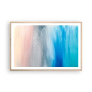 Póster en marco roble claro - Elementos: aire - 91x61 cm