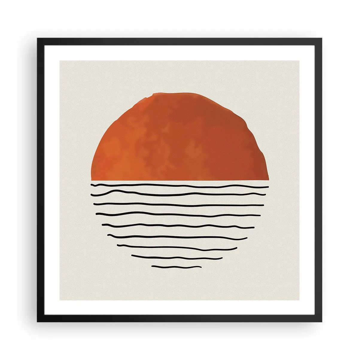 Póster en marco negro - En un ambiente japonés - 60x60 cm