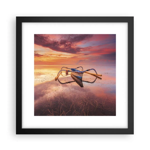 Póster en marco negro - Calma de una tarde tropical - 30x30 cm