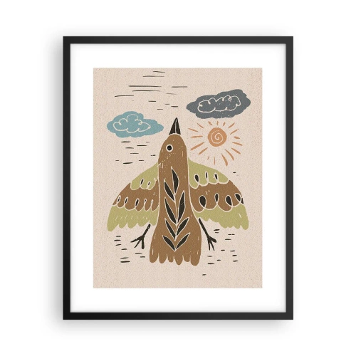 Póster en marco negro - Vuelo alegre - 40x50 cm