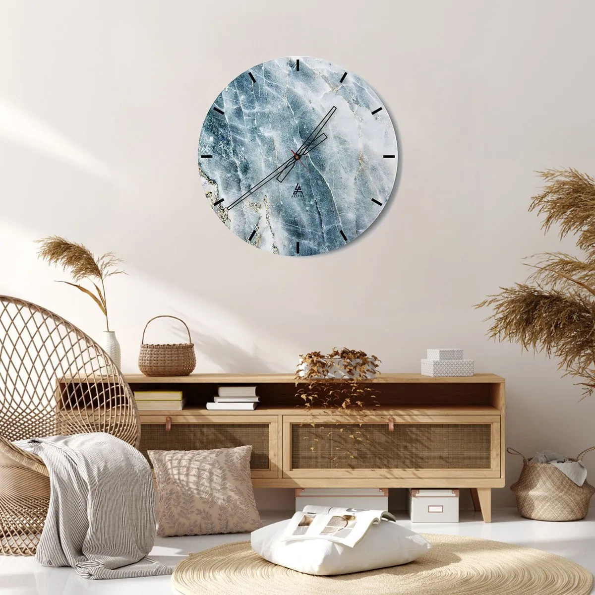 Reloj de pared - Reloj de vidrio - El mundo de hielo - 30x30 cm