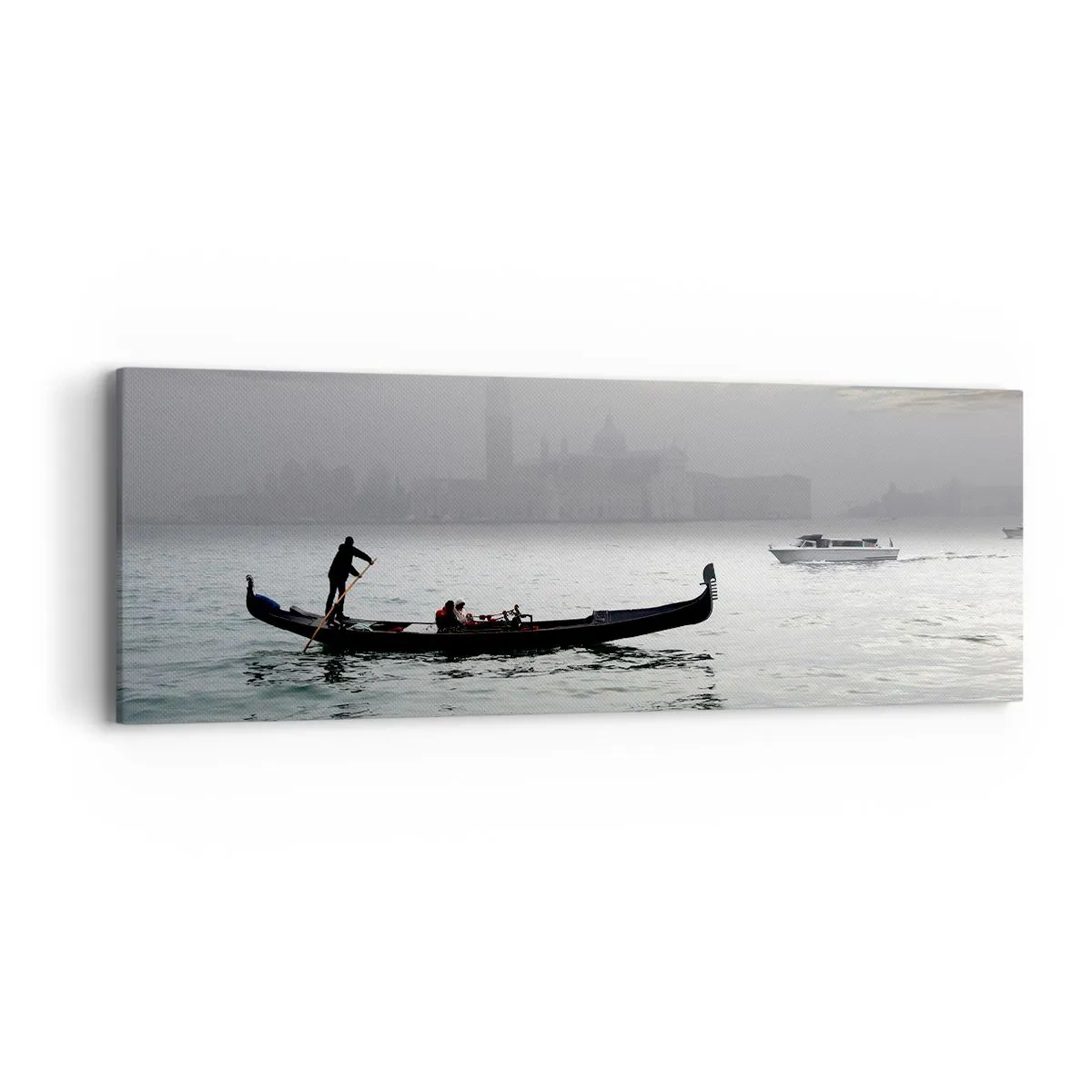Cuadro sobre lienzo - Impresión de Imagen - Una fabulosa ciudad de agua y niebla - 90x30 cm