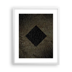 Póster en marco blanco - Geometría al estilo glamour - 40x50 cm