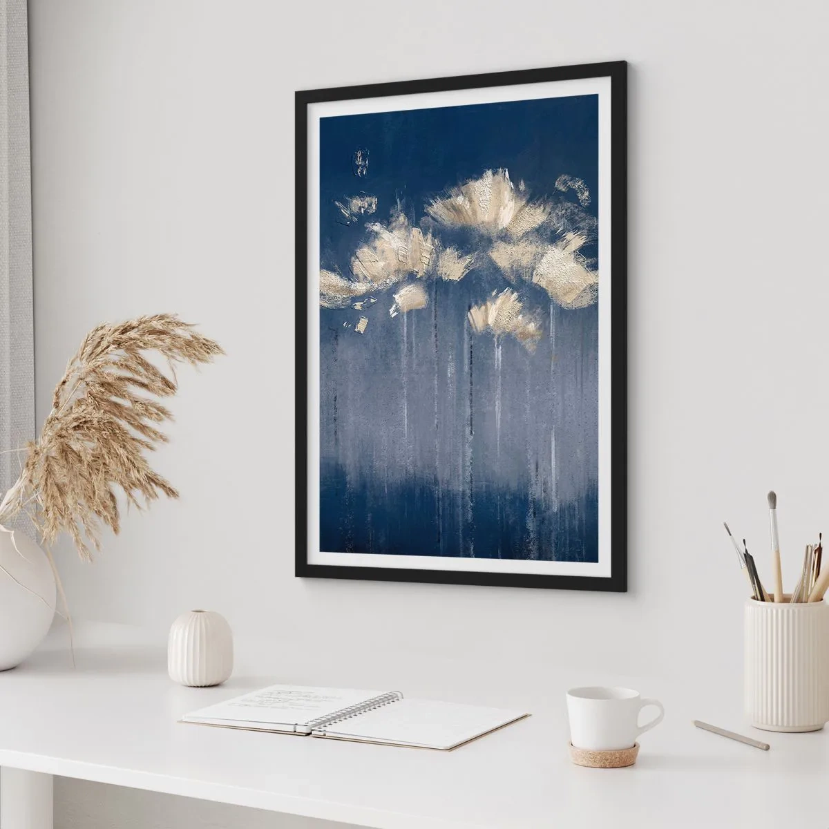 Póster en marco negro - Como pétalos al viento - 70x100 cm