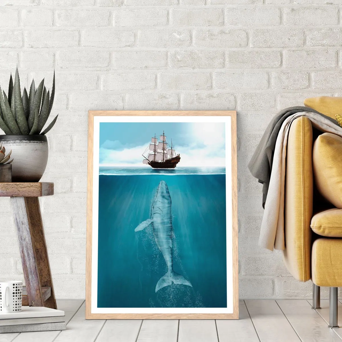 Póster en marco roble claro - Mejor no saber lo que te espera - 50x70 cm