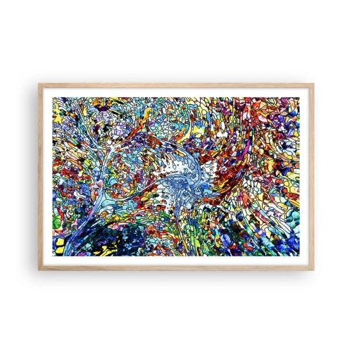 Póster en marco roble claro - Vidriera - 91x61 cm