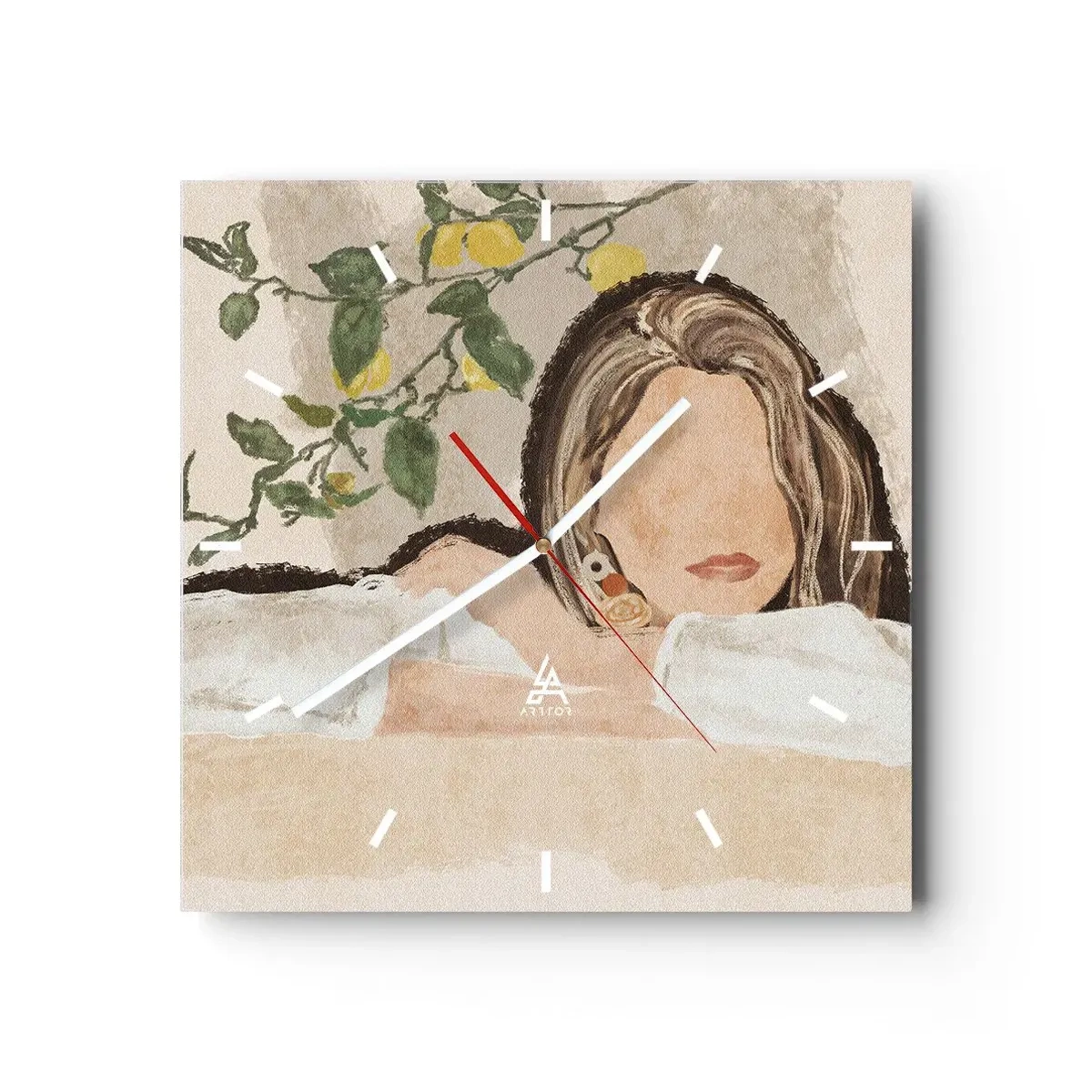 Reloj de pared - Reloj de vidrio - La belleza del sur - 40x40 cm