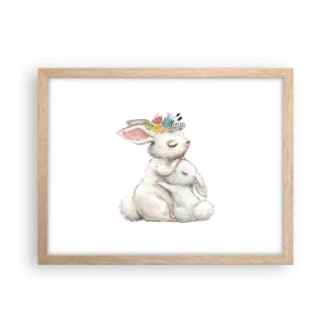 Póster en marco roble claro - En ningún lugar mejor que con mamá - 40x30 cm