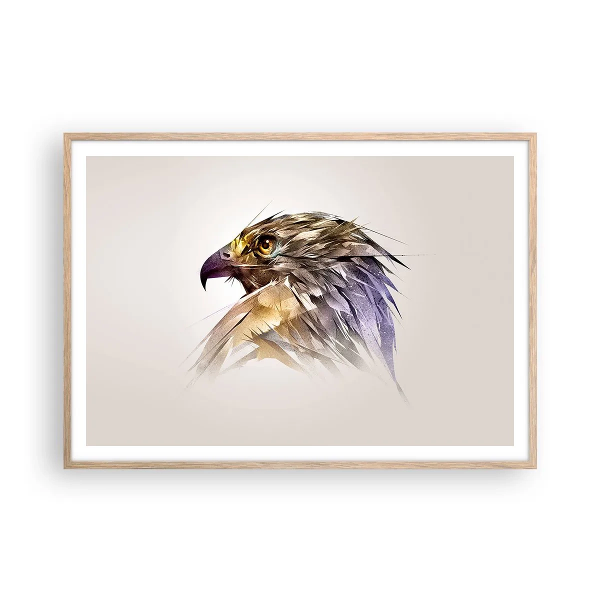 Póster en marco roble claro - Retrato de un guerrero - 100x70 cm