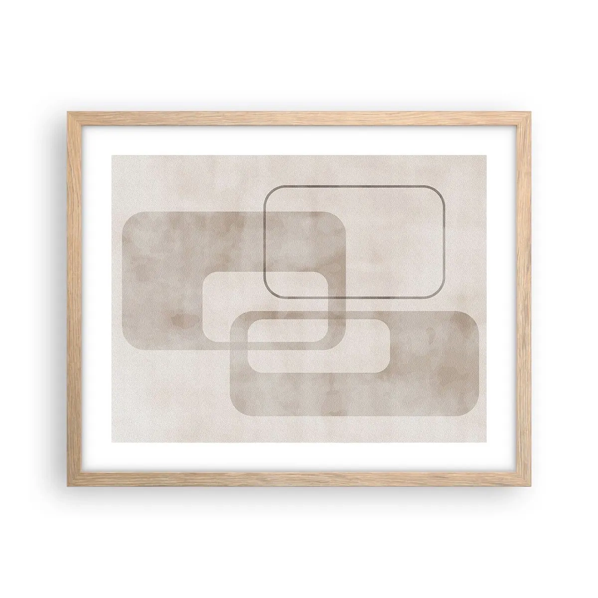 Póster en marco roble claro - Fuga geométrica - 50x40 cm