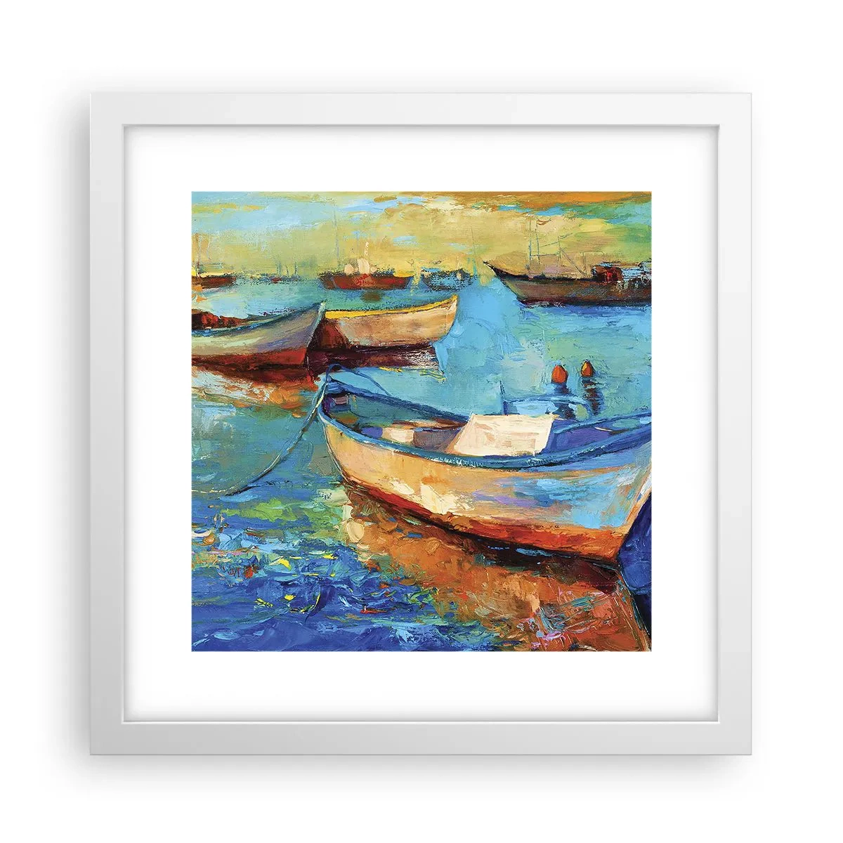 Póster en marco blanco - En la bahía sur - 30x30 cm