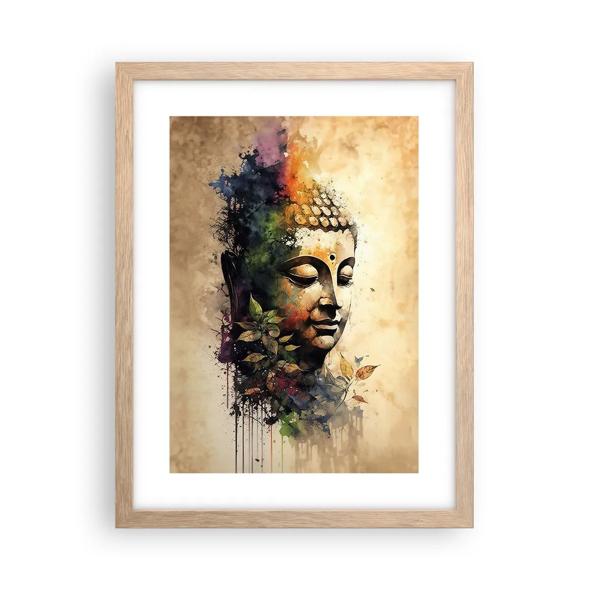 Póster en marco roble claro - Namaste - 30x40 cm