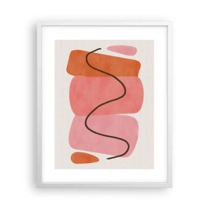 Póster en marco blanco - Suave movimiento de formas - 40x50 cm