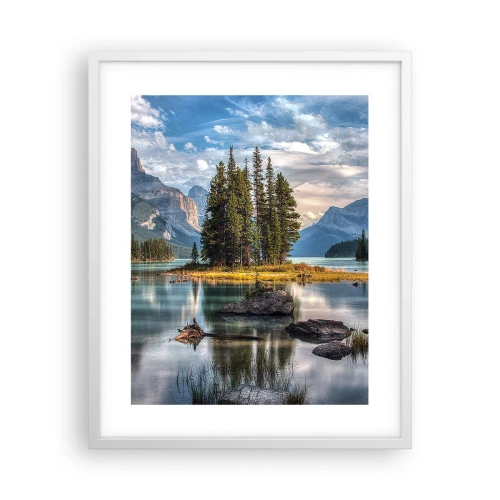 Póster en marco blanco - Sobre el agua cristalina... - 40x50 cm