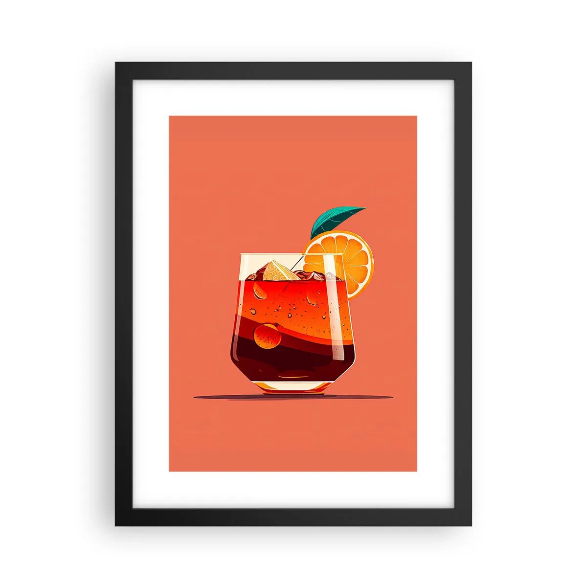 Póster en marco negro - Refresco de verano - 30x40 cm