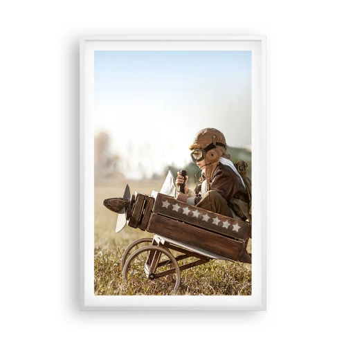 Póster en marco blanco - Despegue hacia un sueño - 61x91 cm