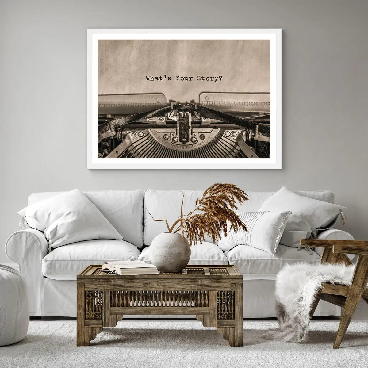 Póster en marco blanco - Solo espero una respuesta - 70x50 cm