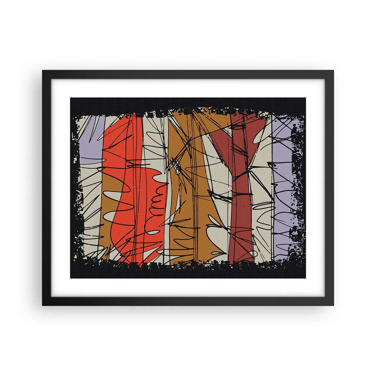 Póster en marco negro - Composición espontánea - 50x40 cm