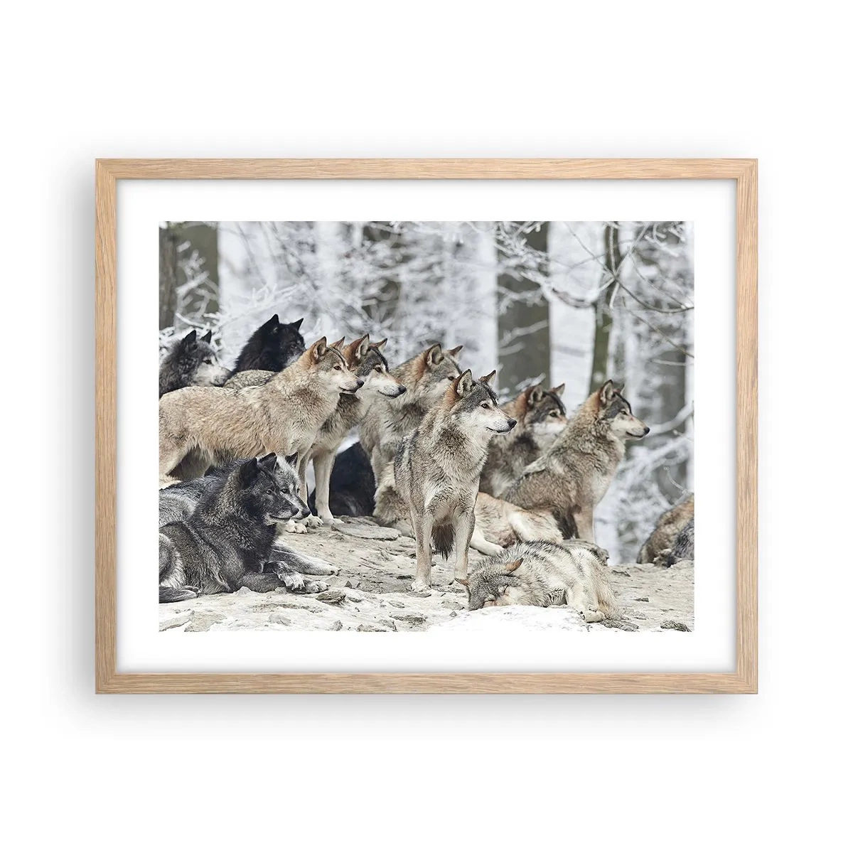 Póster en marco roble claro - Familiares y amigos - 50x40 cm