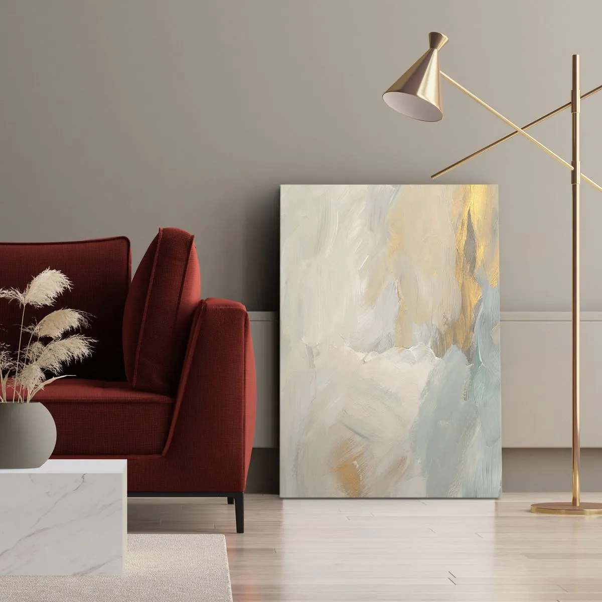 Cuadro sobre lienzo - Impresión de Imagen - Abstracción - una tierra de dulzura - 45x80 cm