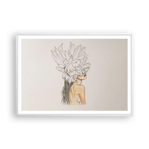 Póster en marco blanco - Belleza coronada - 100x70 cm