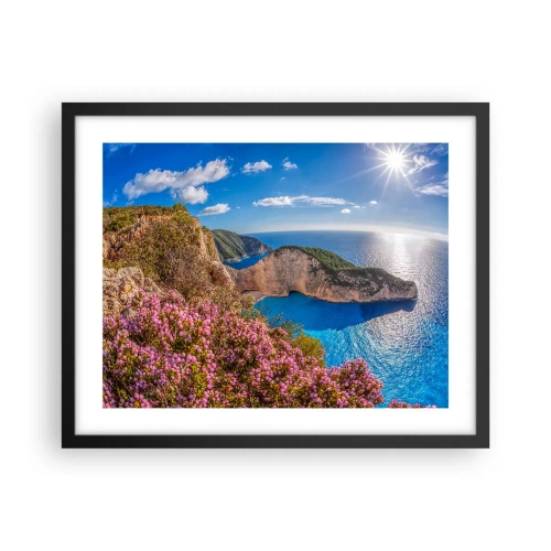 Póster en marco negro - Mis grandes vacaciones en Grecia - 50x40 cm
