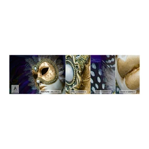 Muestra de fotomural Premium Canvas - Retrato veneciano en oro - Capucha, Pedazo, Venecia - 100x30 cm